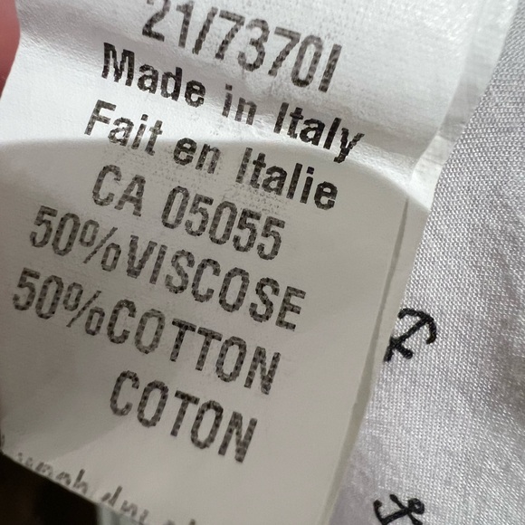 White Women’s Shirt with Black Anchor Pattern - Picture 4 of 6